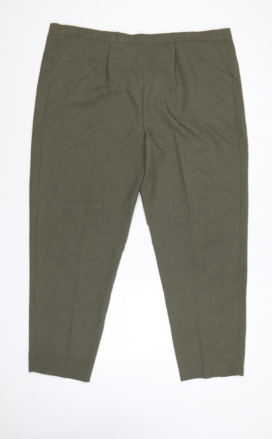 Classics Women’s Olive Green Size 22 Tapered Polyester Trousers