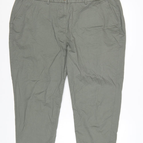 Bonmarché Women’s Green Cotton Capri Trousers Size 20