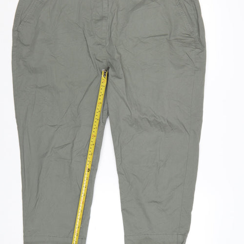 Bonmarché Women’s Green Cotton Capri Trousers Size 20