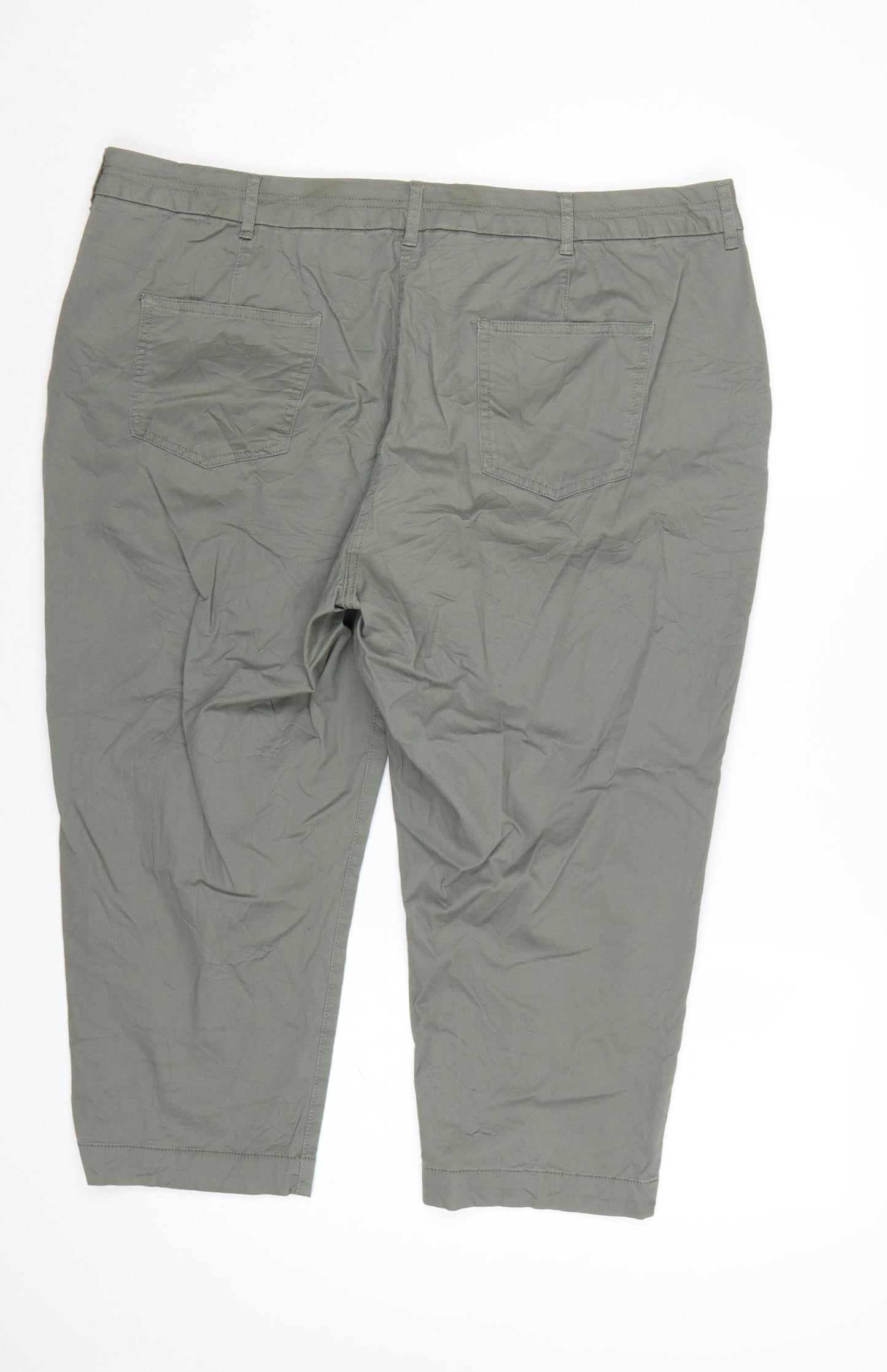 Bonmarché Women’s Green Cotton Capri Trousers Size 20