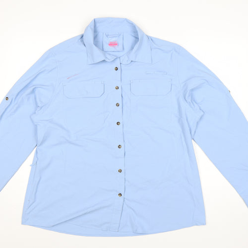 33,000ft Women's Blue Long Sleeve Button-Up Shirt UK 16