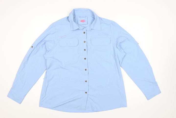 33,000ft Women's Blue Long Sleeve Button-Up Shirt UK 16