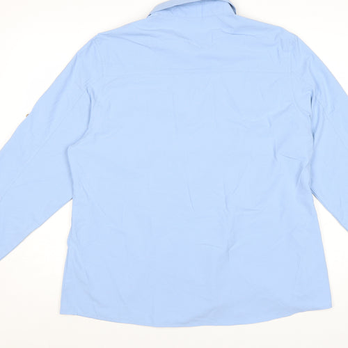 33,000ft Women's Blue Long Sleeve Button-Up Shirt UK 16