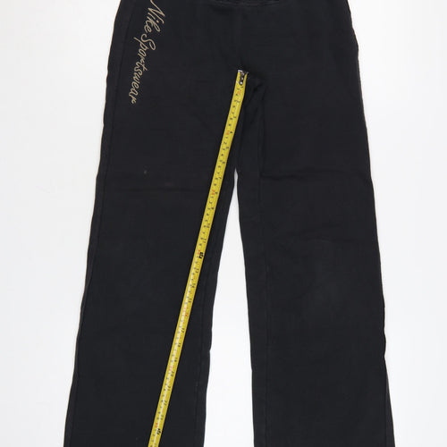 Nike Womens Black XS Sweatpants Cotton Elastic Waist Logo