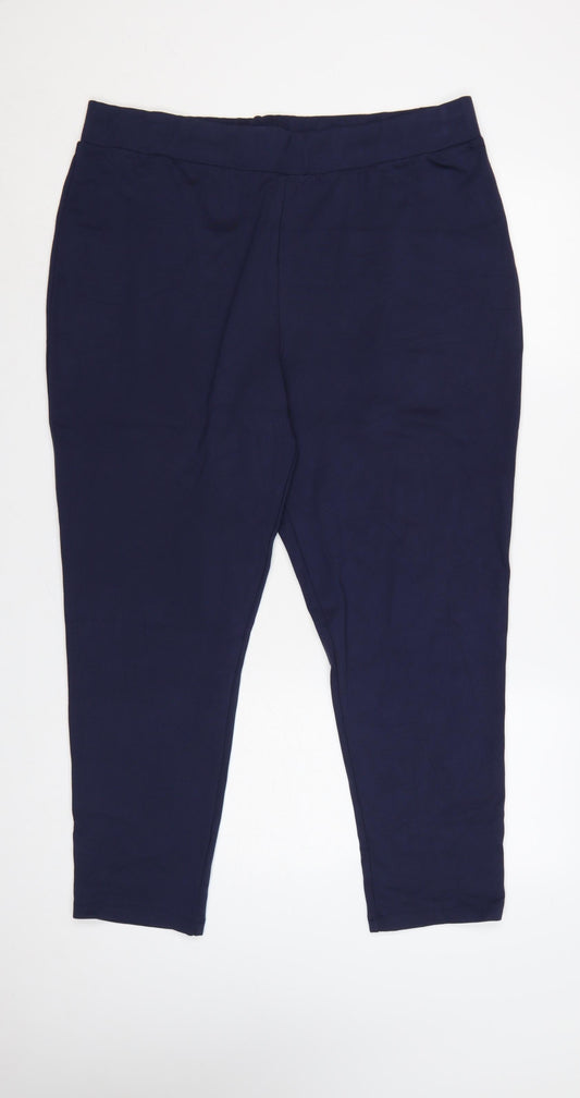 Studio Women's Blue Plus Size 20 High Rise Stretch Leggings