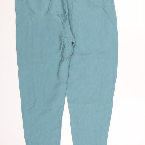 Marks and Spencer Women Blue Cropped Tapered Trousers Size 18
