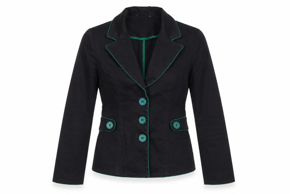 Miss Selfridge Women Black Blazer UK 10 Tailored Cotton Jacket