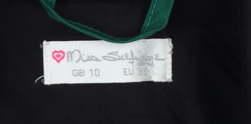 Miss Selfridge Women Black Blazer UK 10 Tailored Cotton Jacket