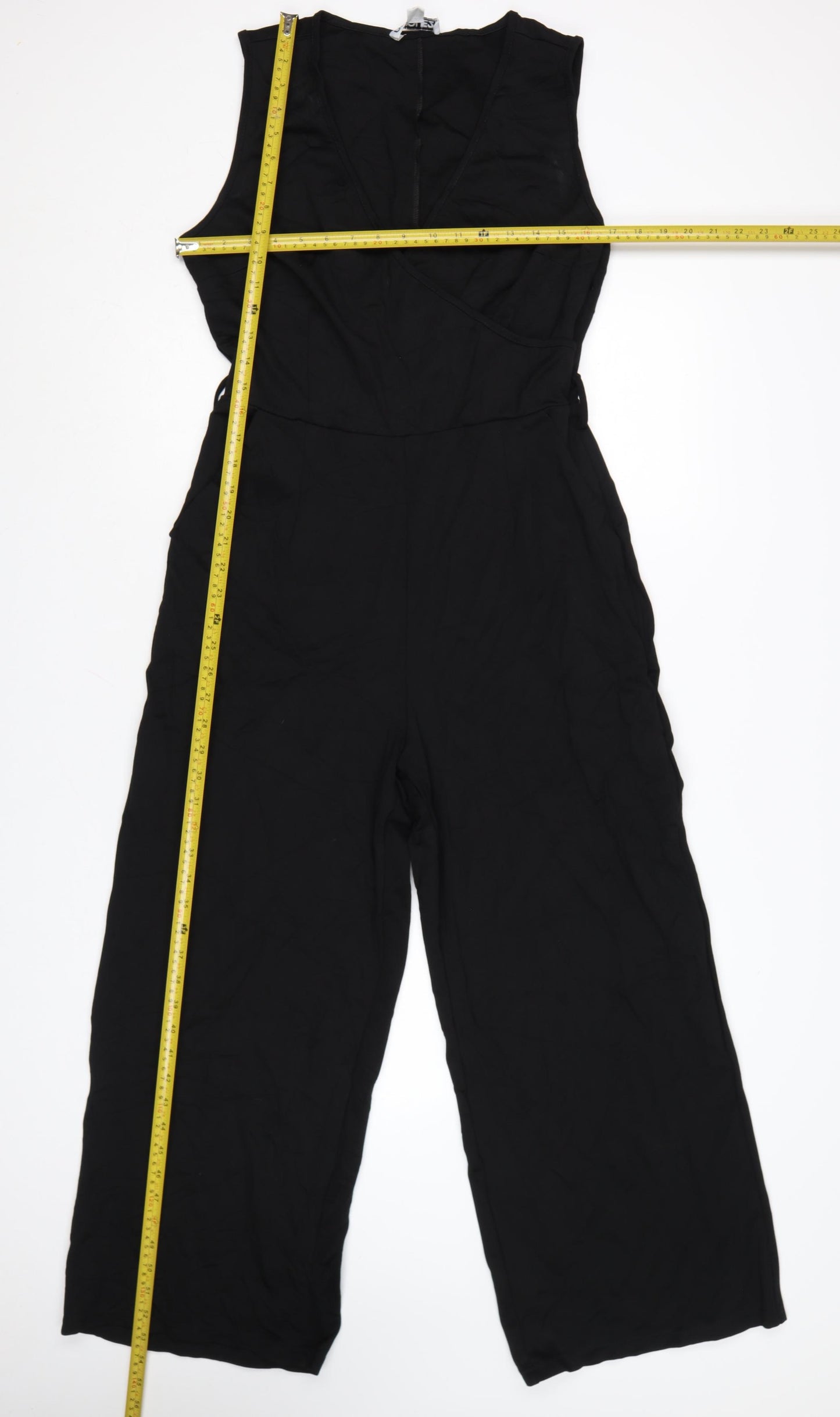 Unique21 Women Black Sleeveless Wide-Leg Jumpsuit Size 12