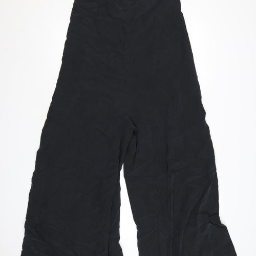 Zara Women Black Wide-Leg Strappy Jumpsuit Size S Lightweight