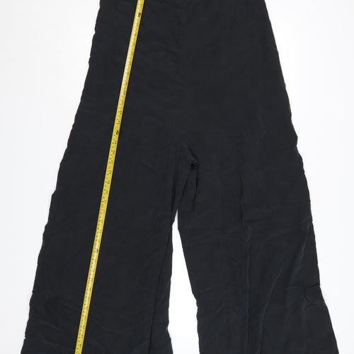 Zara Women Black Wide-Leg Strappy Jumpsuit Size S Lightweight