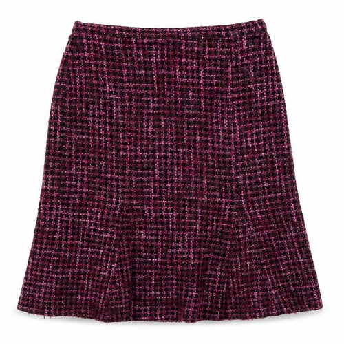 Debenhams Women Purple A-Line Tweed Skirt Size 12 Wool Blend