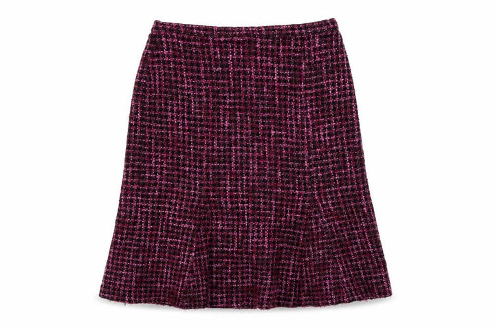 Debenhams Women Purple A-Line Tweed Skirt Size 12 Wool Blend