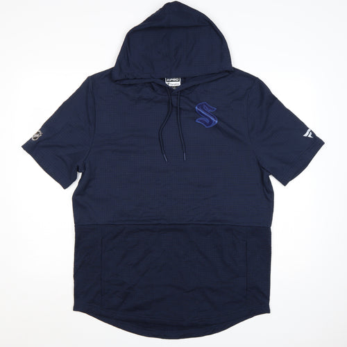 Fanatics Men's Blue Short Sleeve Pullover Hoodie Size L