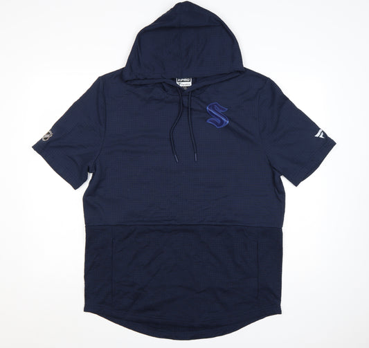 Fanatics Men's Blue Short Sleeve Pullover Hoodie Size L