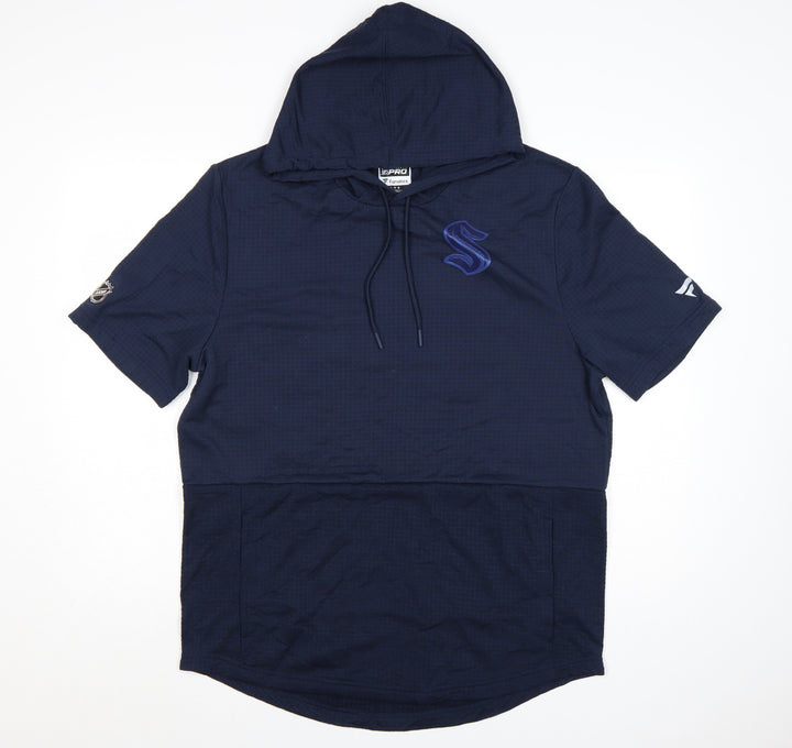 Fanatics Men's Blue Short Sleeve Pullover Hoodie Size L