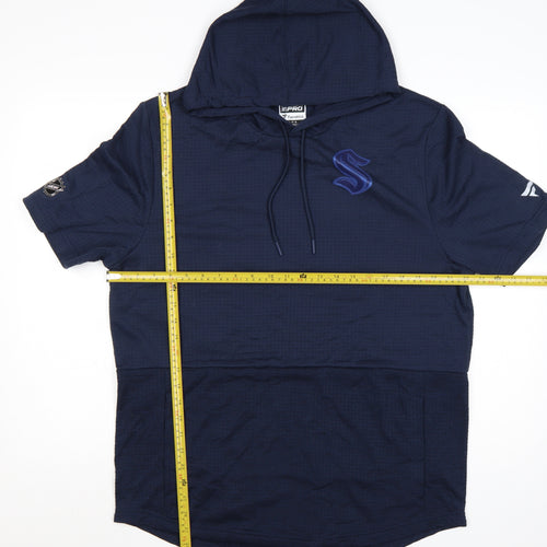Fanatics Men's Blue Short Sleeve Pullover Hoodie Size L
