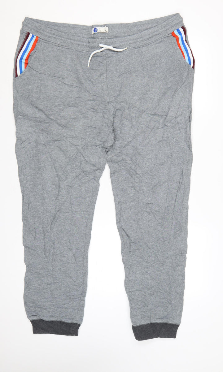 Boden Men's Grey Cotton Jogger Trousers XL Comfortable Casual