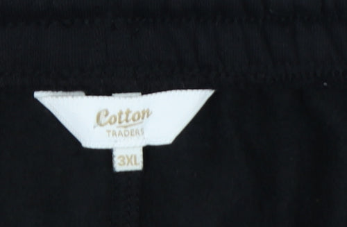 Cotton Traders Men's Black 3XL Sweatpants Elastic Waist Jersey Trousers