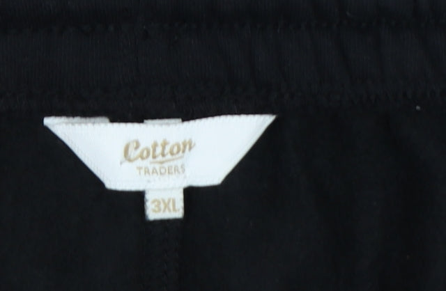 Cotton Traders Men's Black 3XL Sweatpants Elastic Waist Jersey Trousers