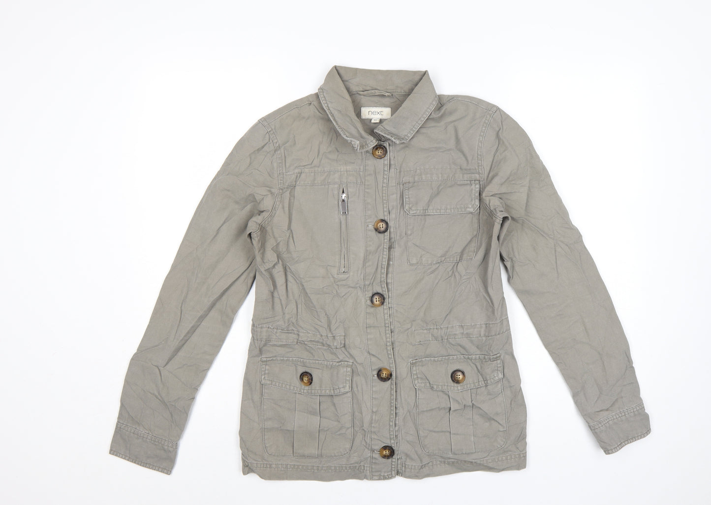 Next Women's Beige Military Style Cotton Jacket Size 6