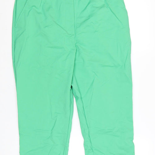 Marks and Spencer Women's Green Cotton Stretch Capri Trousers Size 18