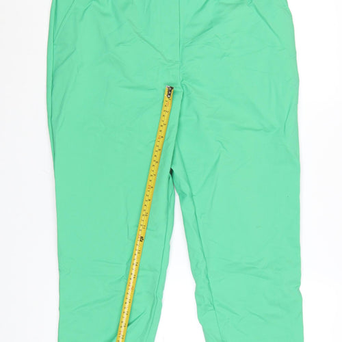 Marks and Spencer Women's Green Cotton Stretch Capri Trousers Size 18