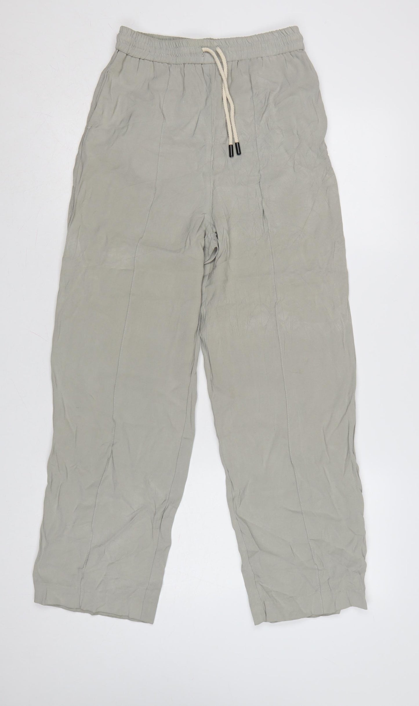 Topshop Women’s Beige Relaxed Straight Trousers Size 8