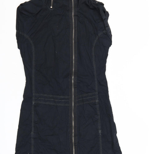 Bench Women Black Medium Sleeveless Zip Shirt Dress