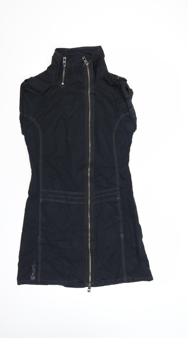 Bench Women Black Medium Sleeveless Zip Shirt Dress