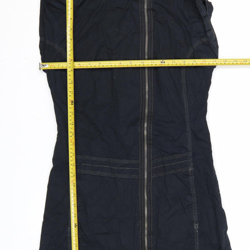 Bench Women Black Medium Sleeveless Zip Shirt Dress