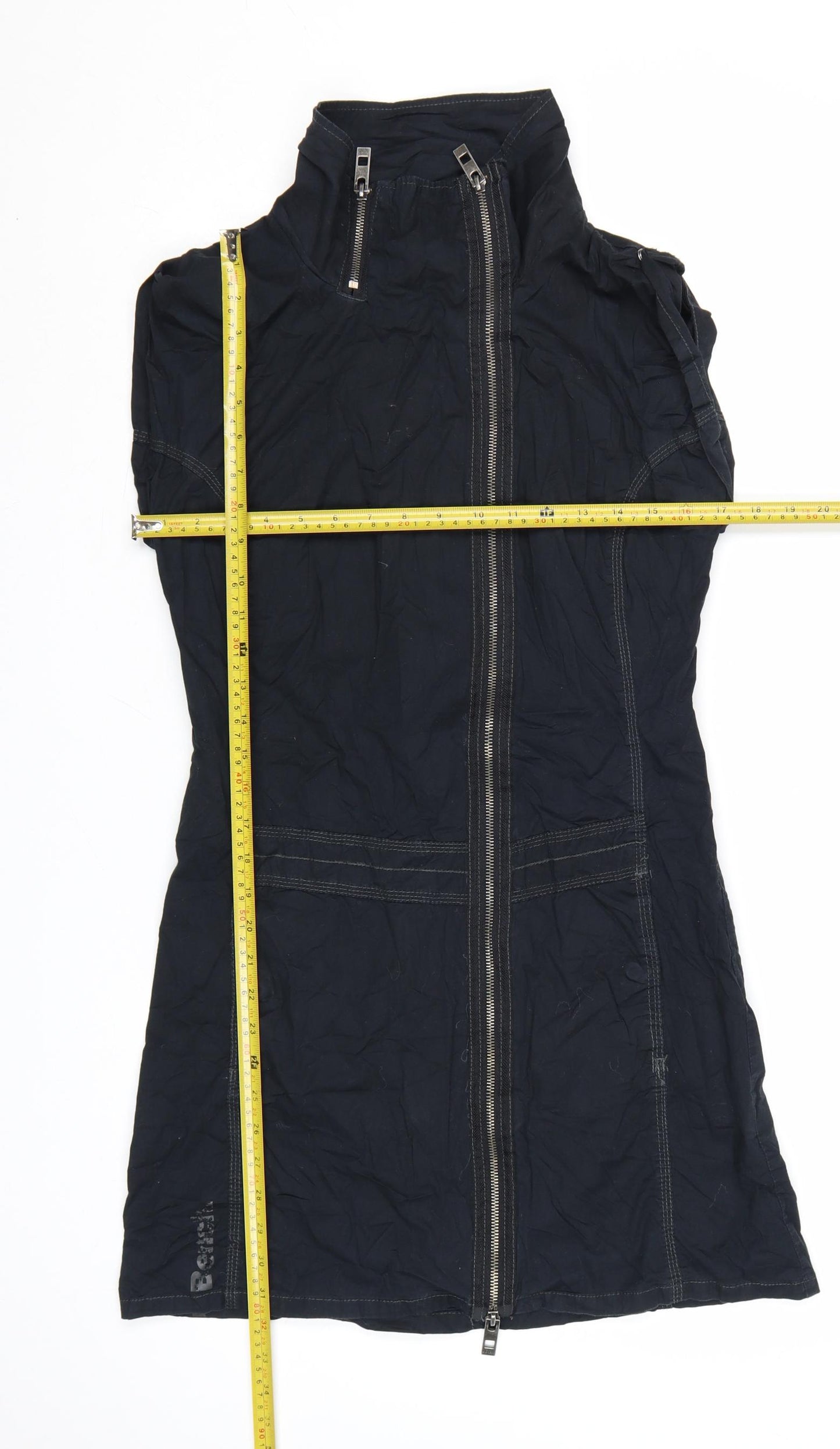 Bench Women Black Medium Sleeveless Zip Shirt Dress