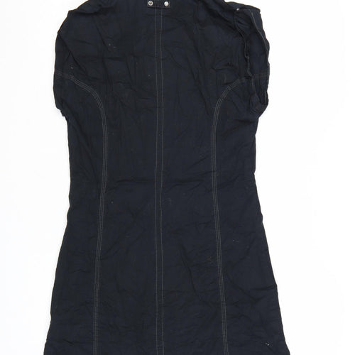 Bench Women Black Medium Sleeveless Zip Shirt Dress