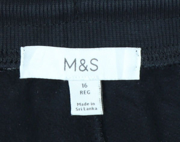Marks and Spencer Women’s Black Jogger Trousers Size 16 Regular