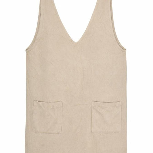ASOS DESIGN Women Beige Size 6 Pinafore Dress with Pockets