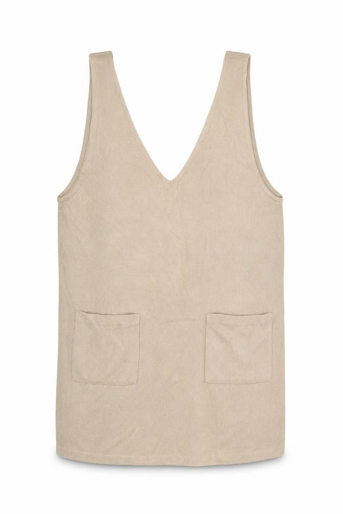 ASOS DESIGN Women Beige Size 6 Pinafore Dress with Pockets