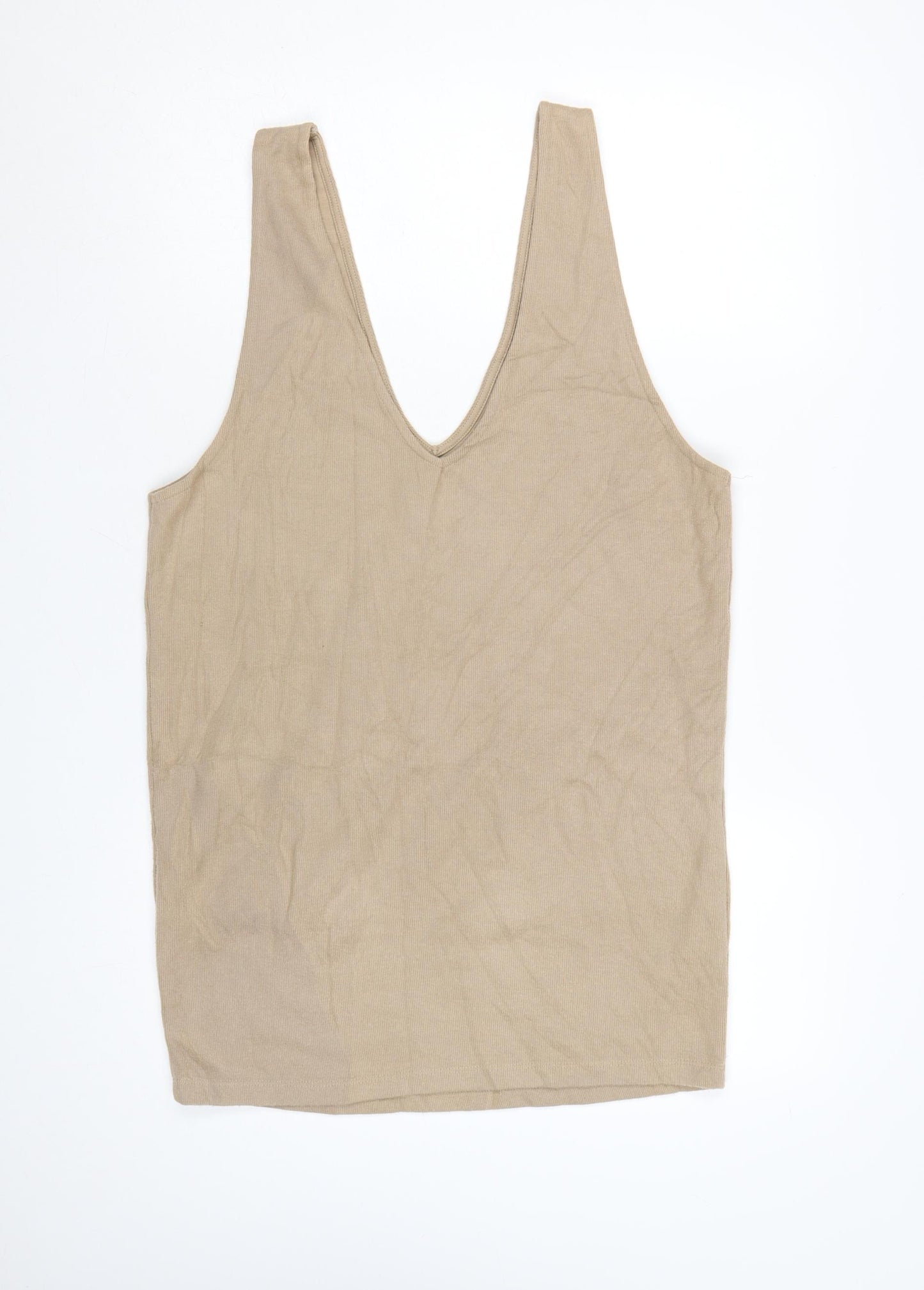ASOS DESIGN Women Beige Size 6 Pinafore Dress with Pockets