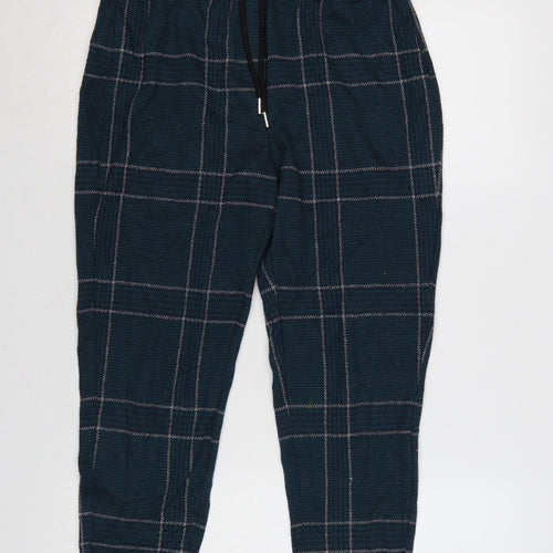 Marks and Spencer Women’s Blue Check Jogger Trousers Size 10