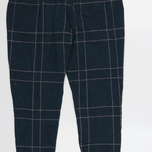 Marks and Spencer Women’s Blue Check Jogger Trousers Size 10