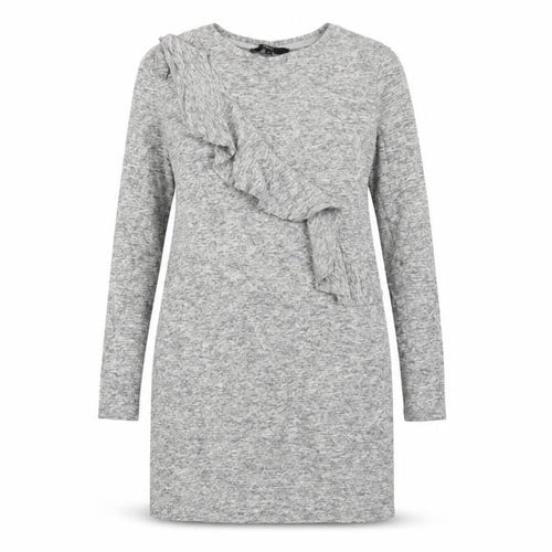 Next Women’s Grey Long Sleeve Ruffle Knit Sweater Dress Size 8