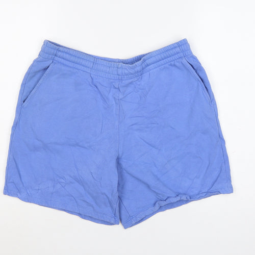 ASOS DESIGN Mens Blue L Sweat Shorts Elastic Waist Cotton Casual