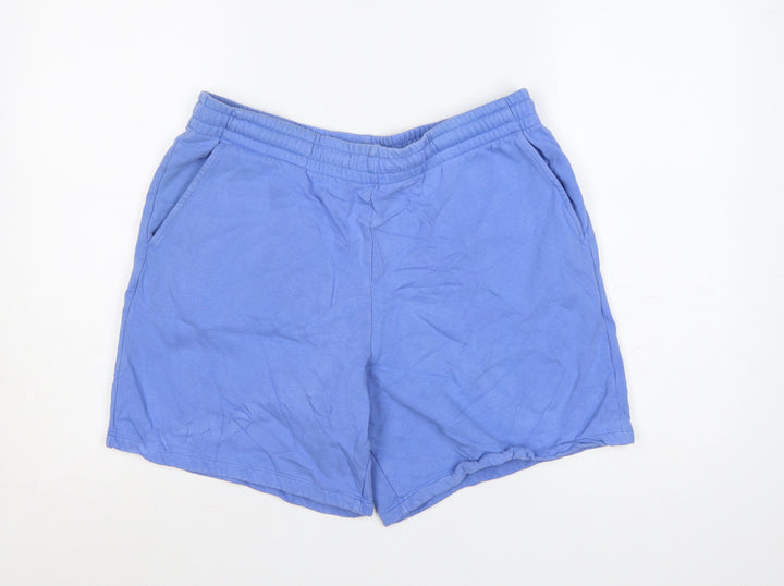 ASOS DESIGN Mens Blue L Sweat Shorts Elastic Waist Cotton Casual