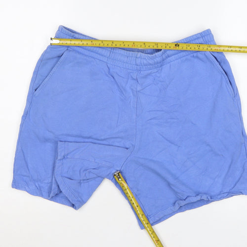 ASOS DESIGN Mens Blue L Sweat Shorts Elastic Waist Cotton Casual