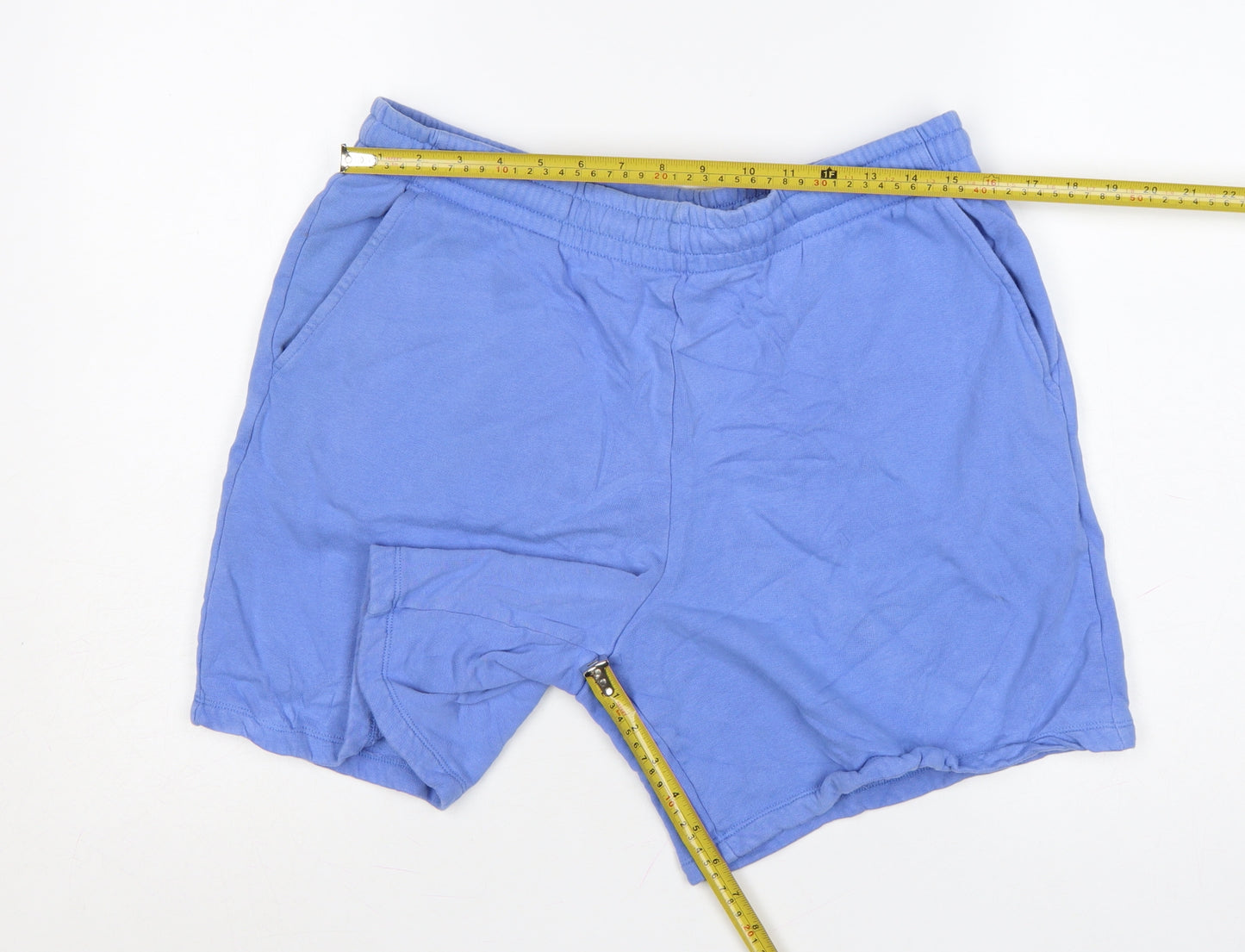 ASOS DESIGN Mens Blue L Sweat Shorts Elastic Waist Cotton Casual