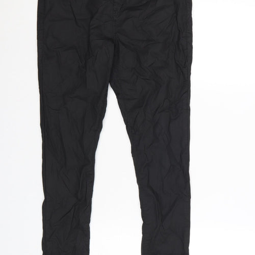 Topshop Womens Black Skinny Trousers Cotton Blend W32 L30