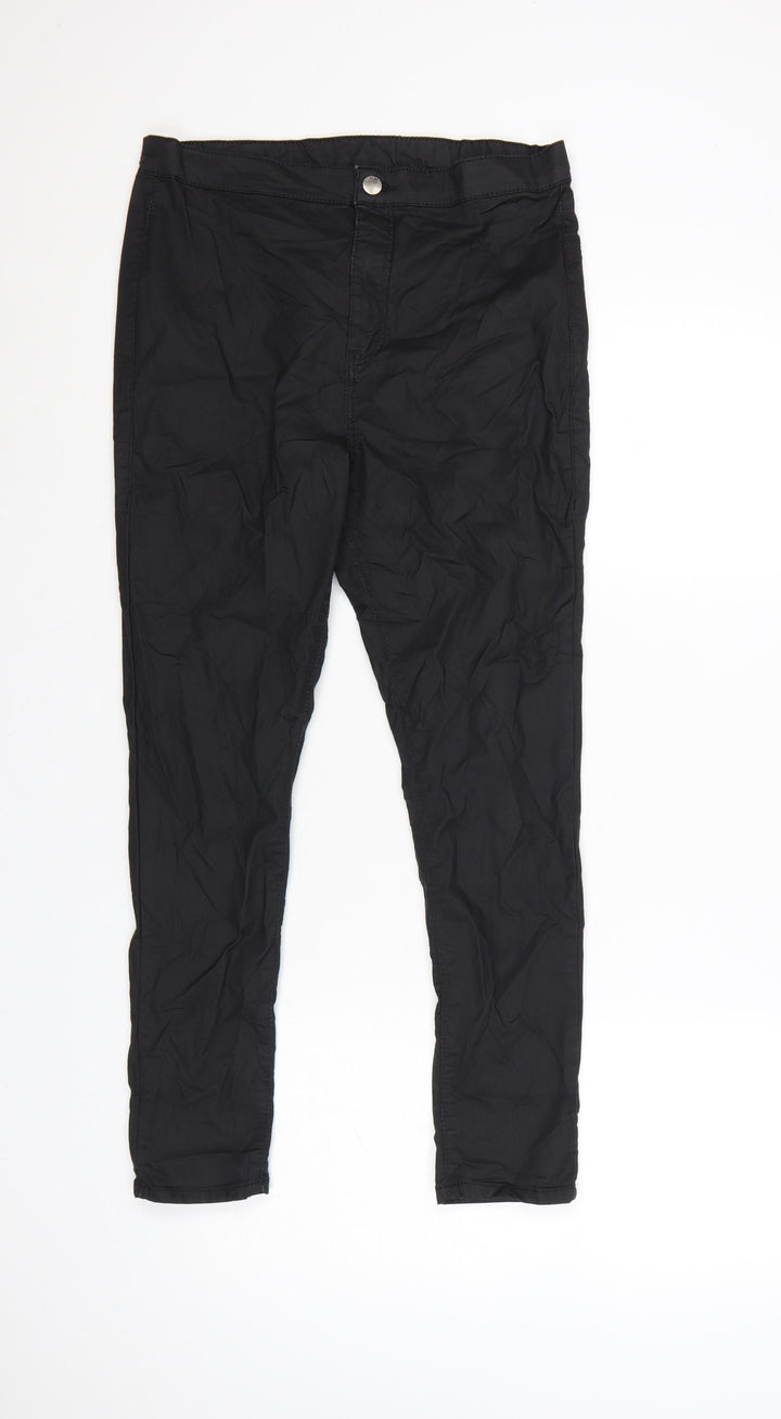 Topshop Womens Black Skinny Trousers Cotton Blend W32 L30