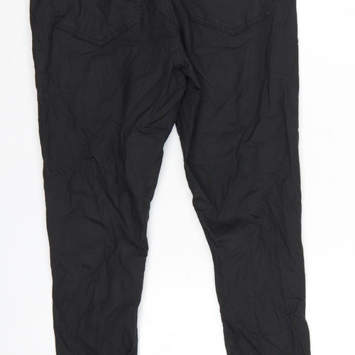 Topshop Womens Black Skinny Trousers Cotton Blend W32 L30