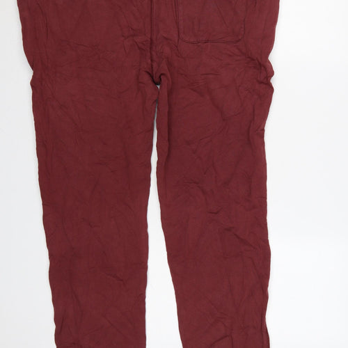 Boden Men Red XL Cotton Jogger Trousers with Stripe Detail