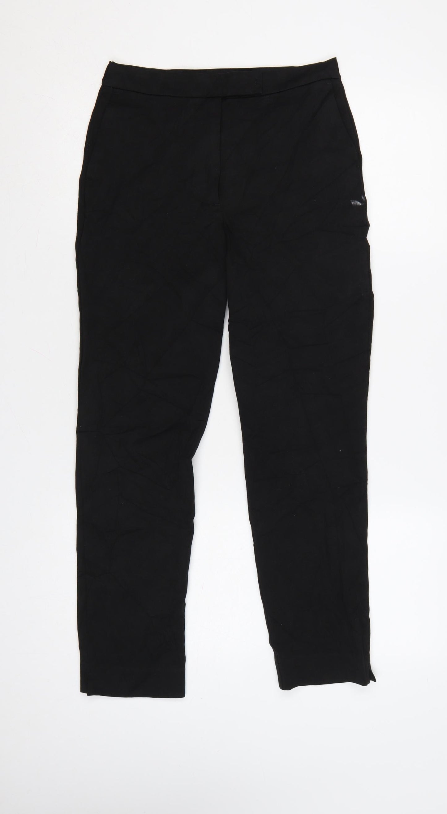 Marks and Spencer Women's Black Regular Straight Trousers Size 8