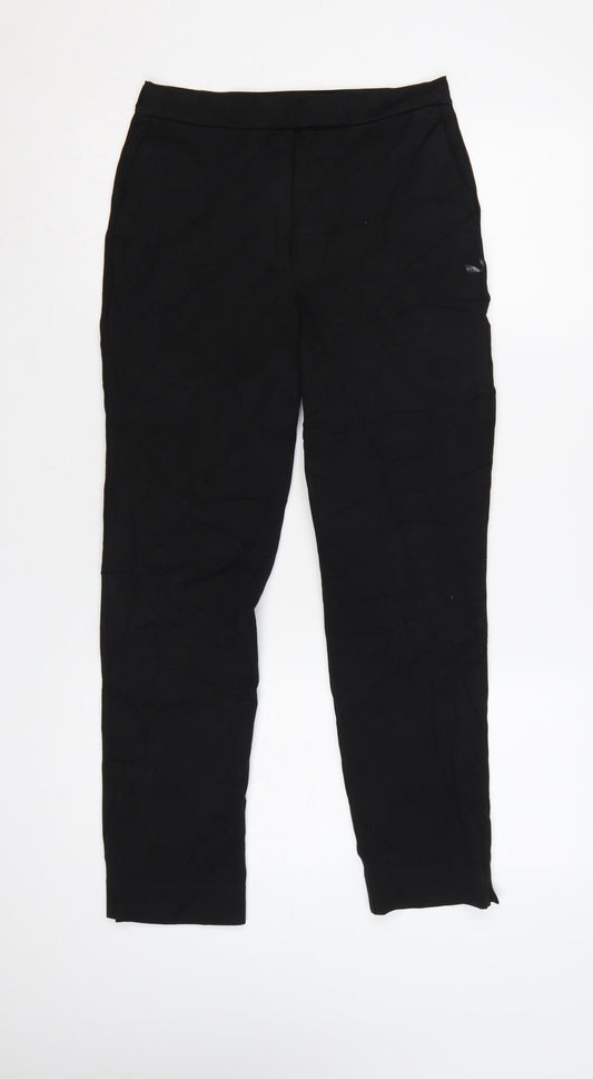 Marks and Spencer Women's Black Regular Straight Trousers Size 8